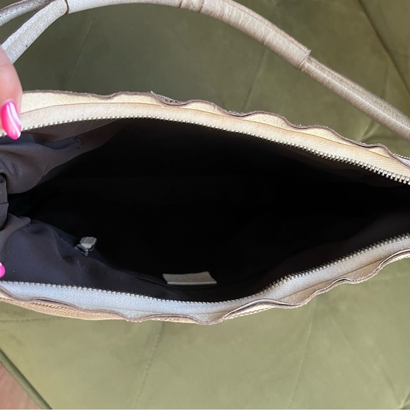 Gucci Canvas Leather Trim Handbag Shoulder Bag Beige White - Picture 7 of 11